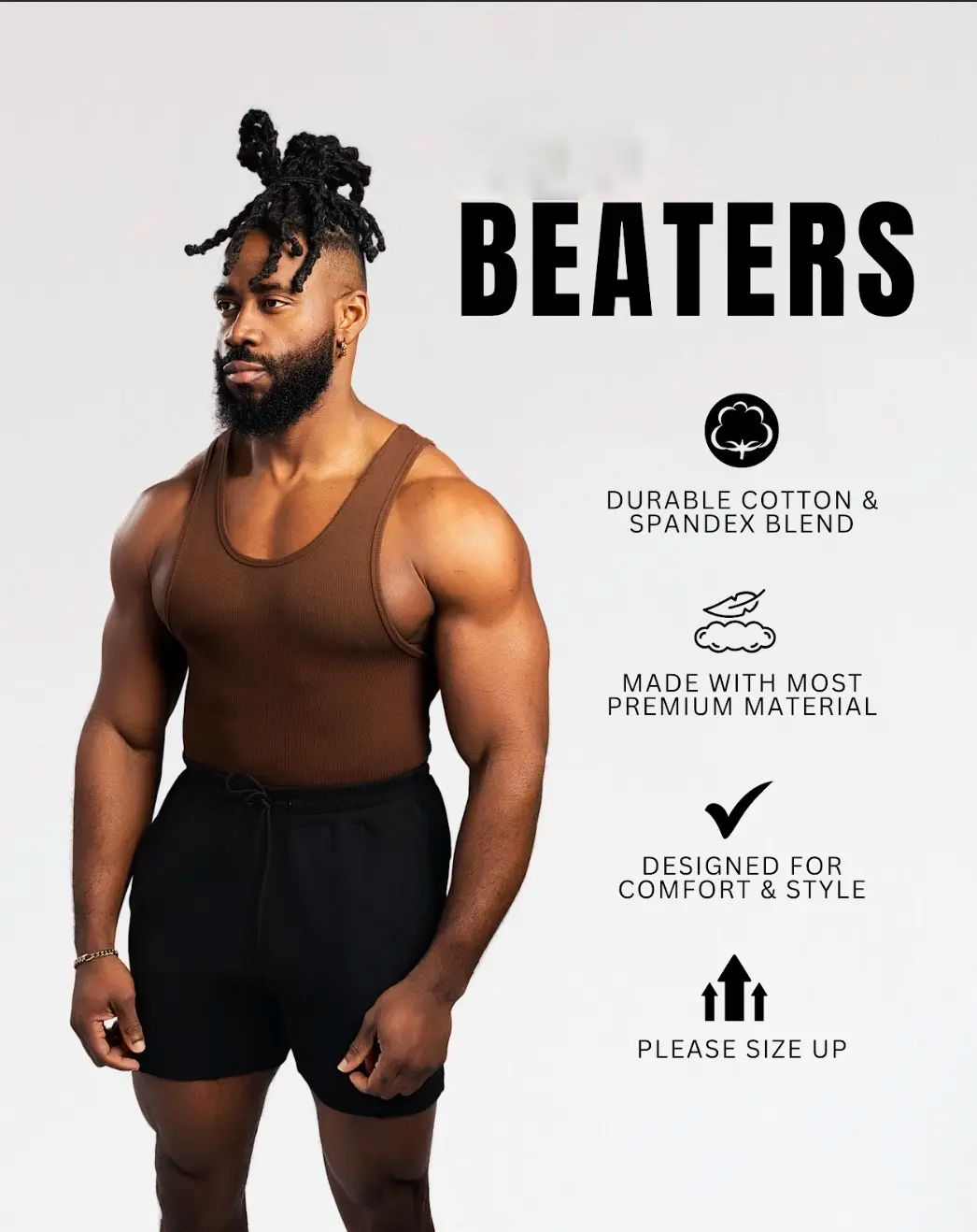 Men'sTank Top | Please Size Up | Cotton and Spandex