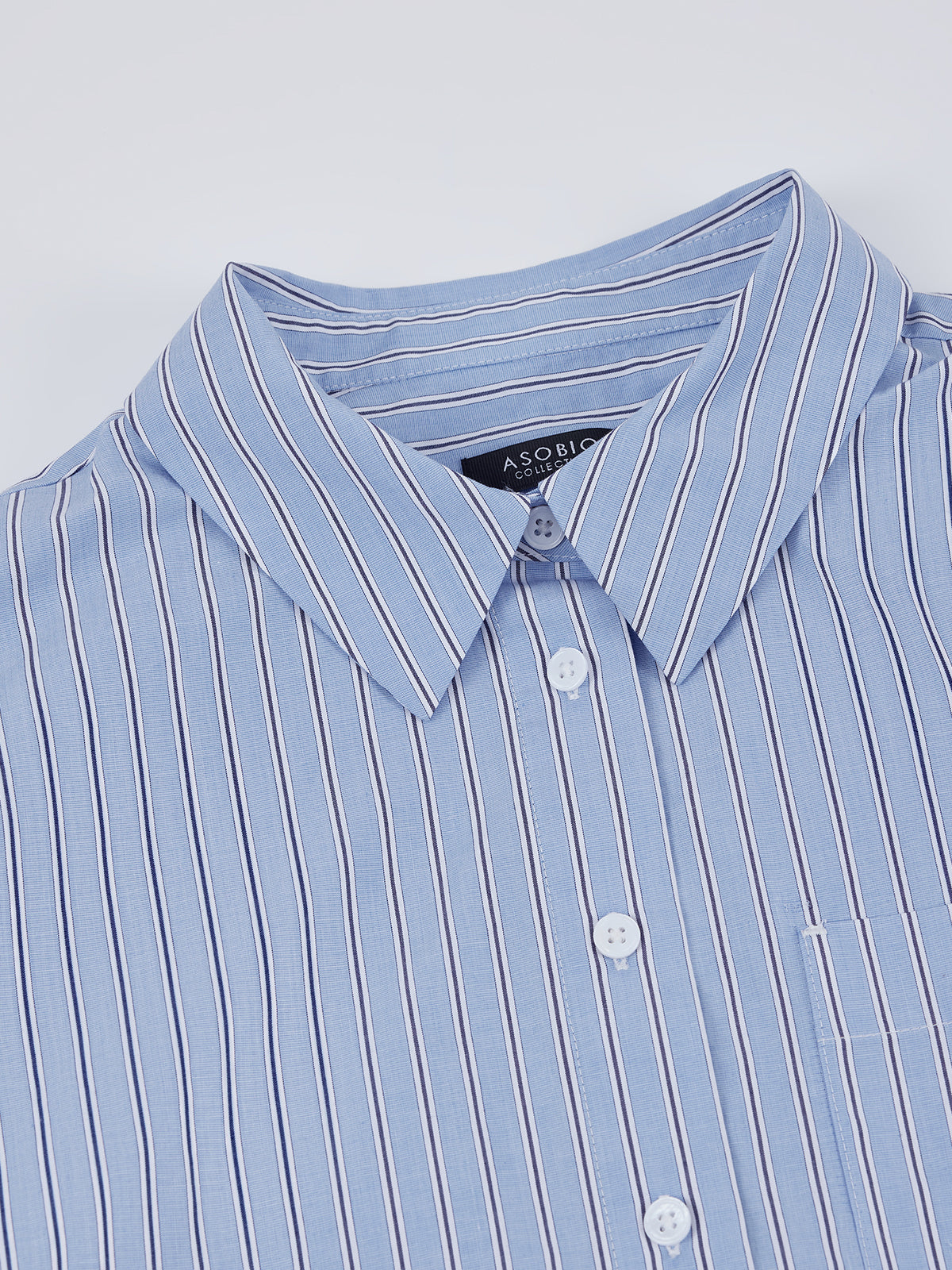ASOBIO Blue Striped Long-Sleeve Shirt