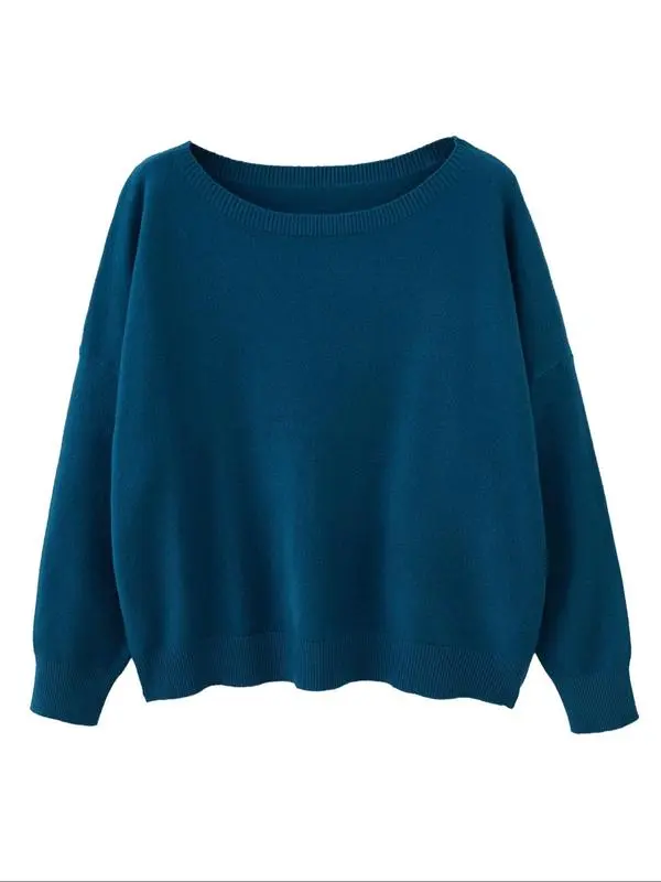 Women's Plain Scoop Neck Sweater