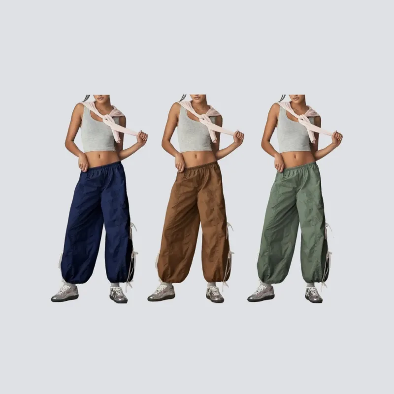 Women's Elastic High Waist Cargo Pants