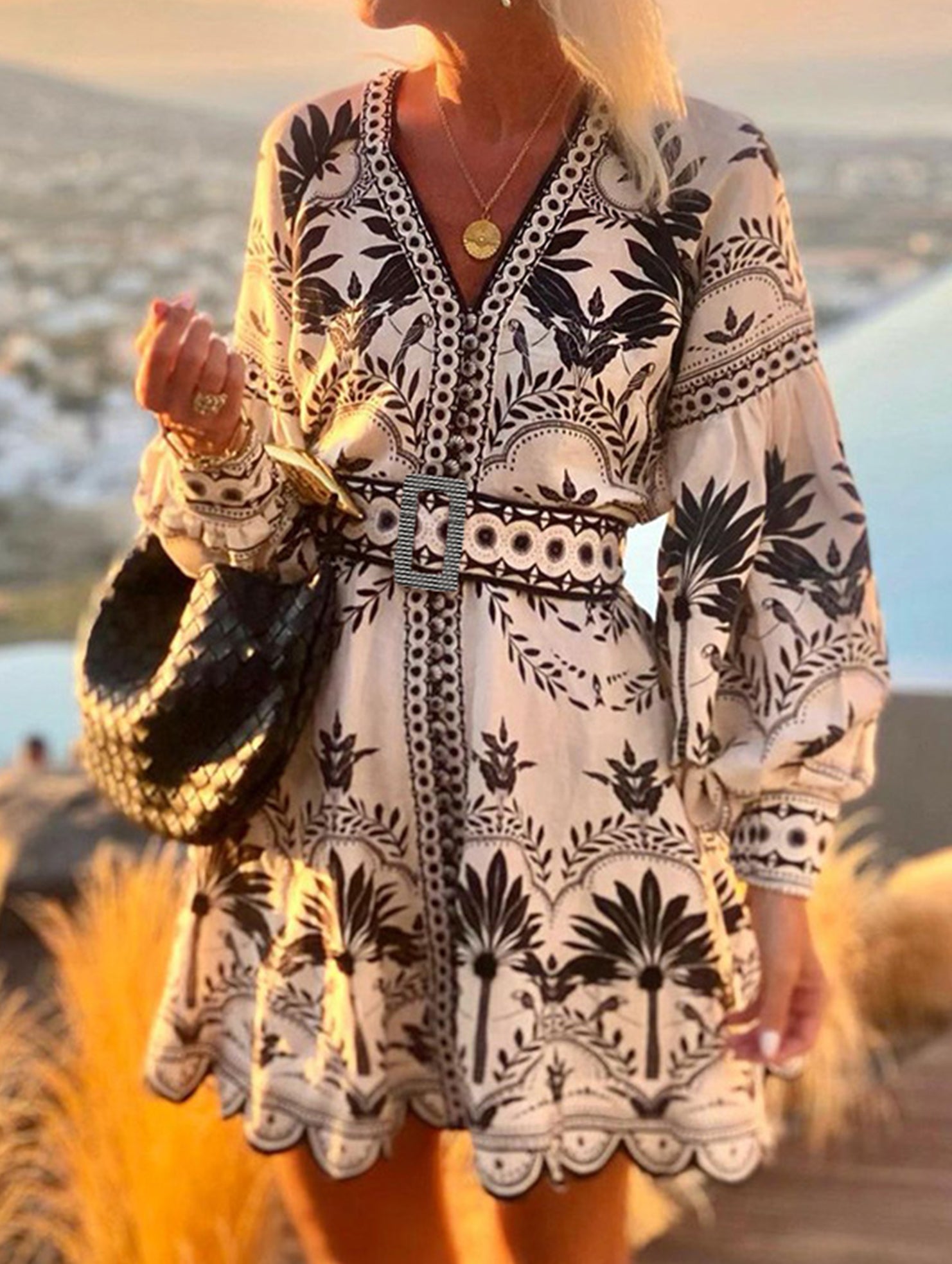 Printed Beach Mini Dress