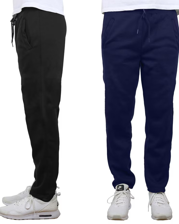 Galaxy By Harvic Open Bottom Fleece Sweatpants- 2 Pack