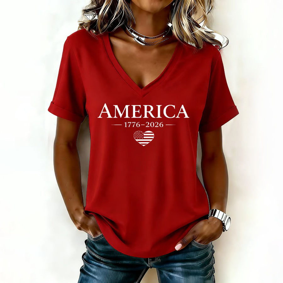 Women's Casual Retro American Anniversary T-Shirt