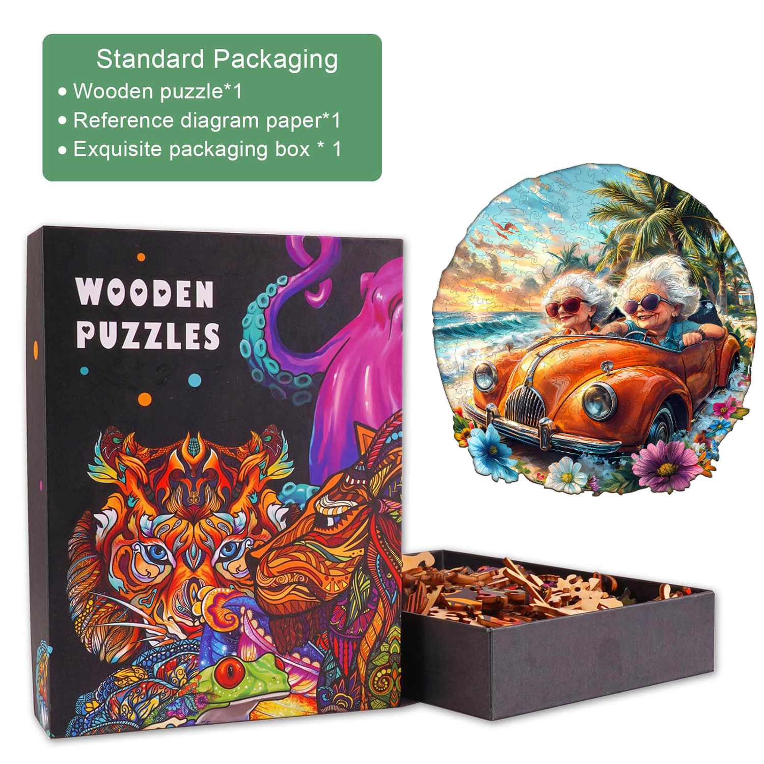 Happy grandma-2 Wooden Jigsaw Puzzle