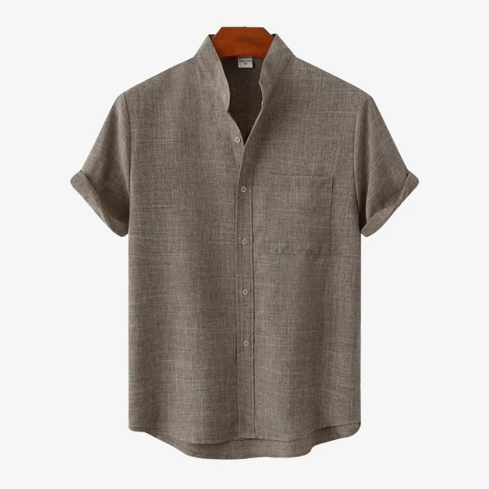 Heathered linen-blend shirt