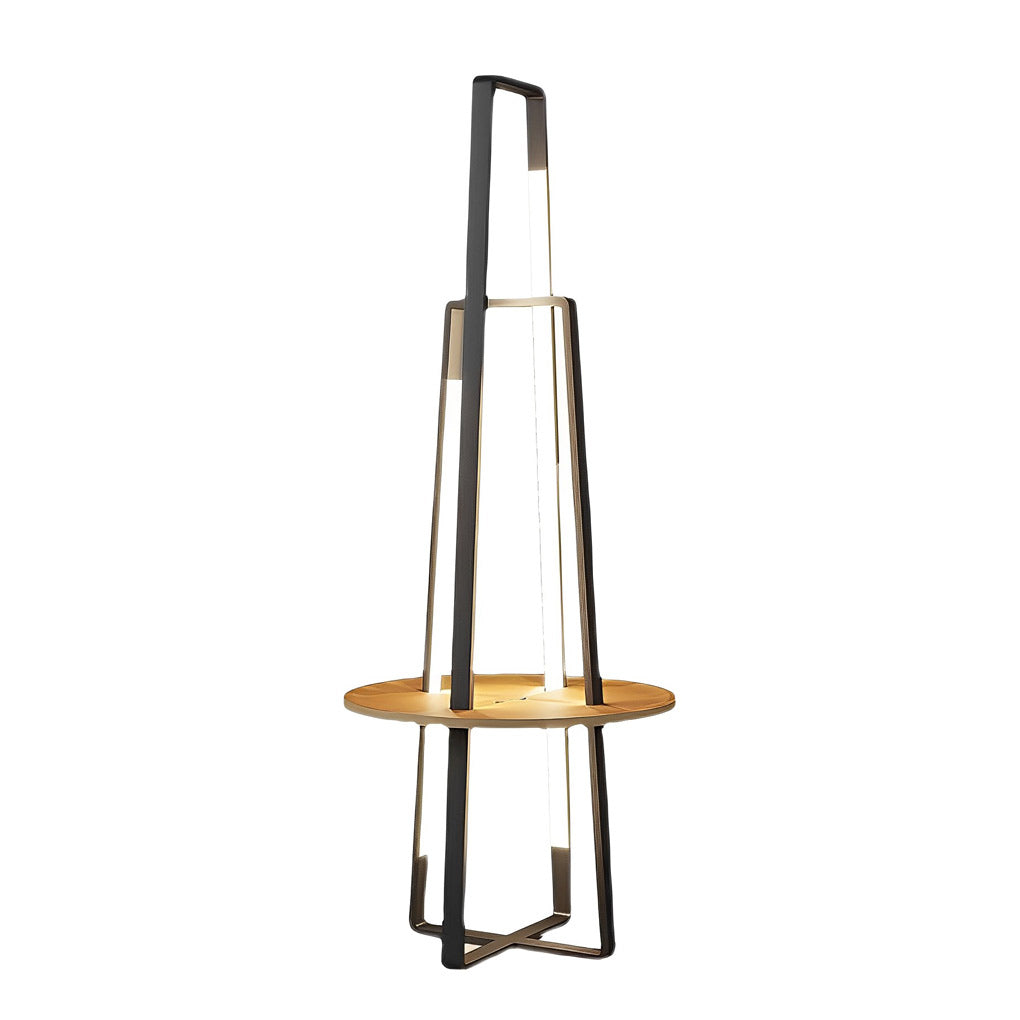 Creative Lines Frame Stepless Dimming LED Modern Floor Lamp with Table