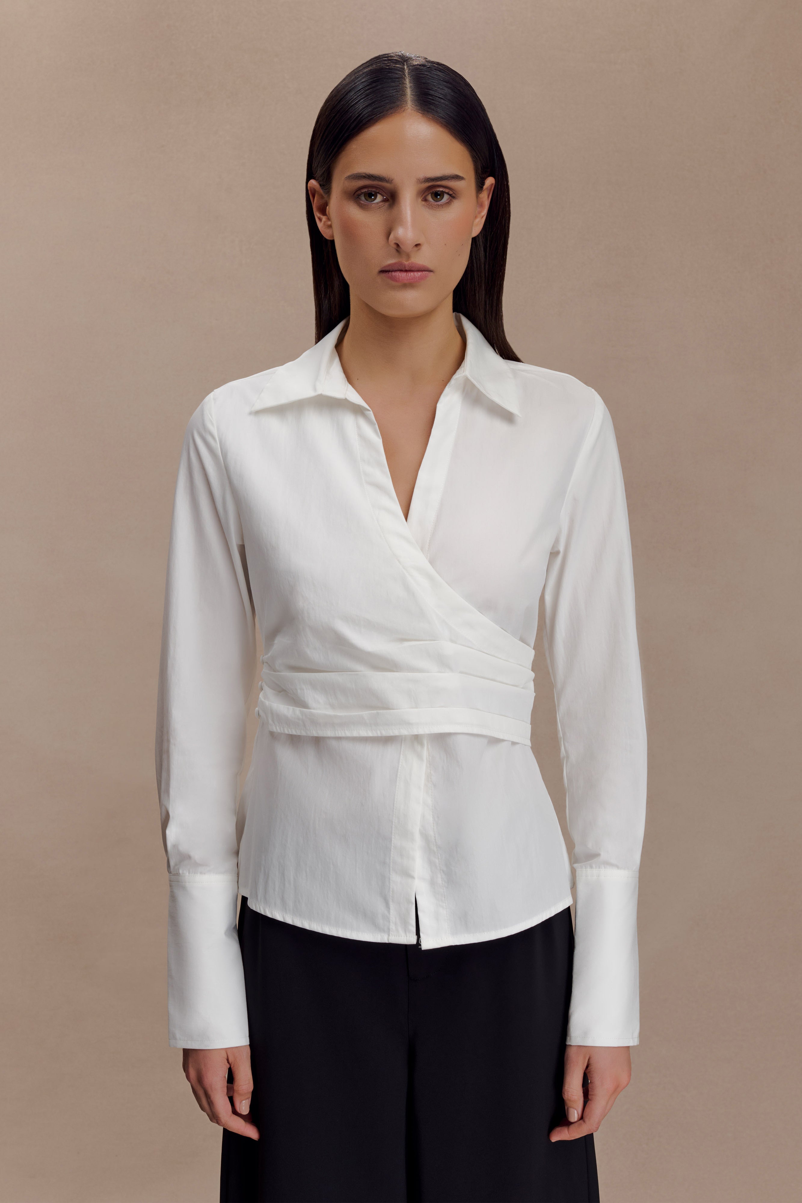 White Wrap Cotton Shirt