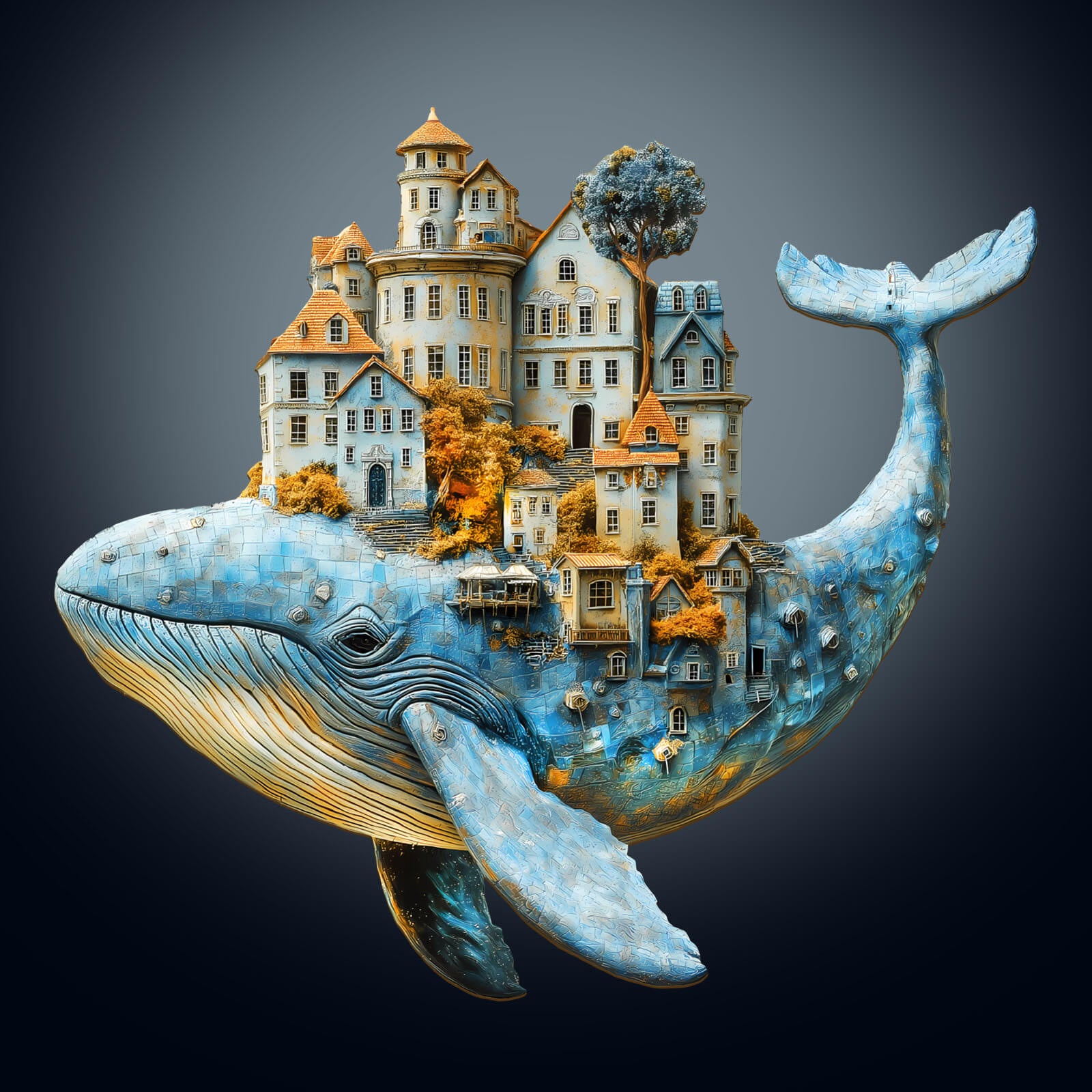 3D Whale City Wooden Jigsaw Puzzle
