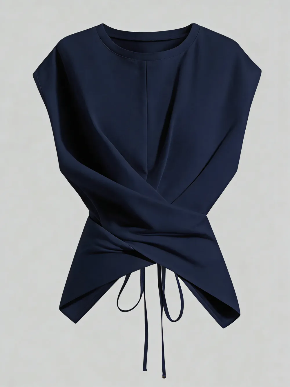 Women's Knitted Round Neck Drop Shoulder Sleeve T-Shirt