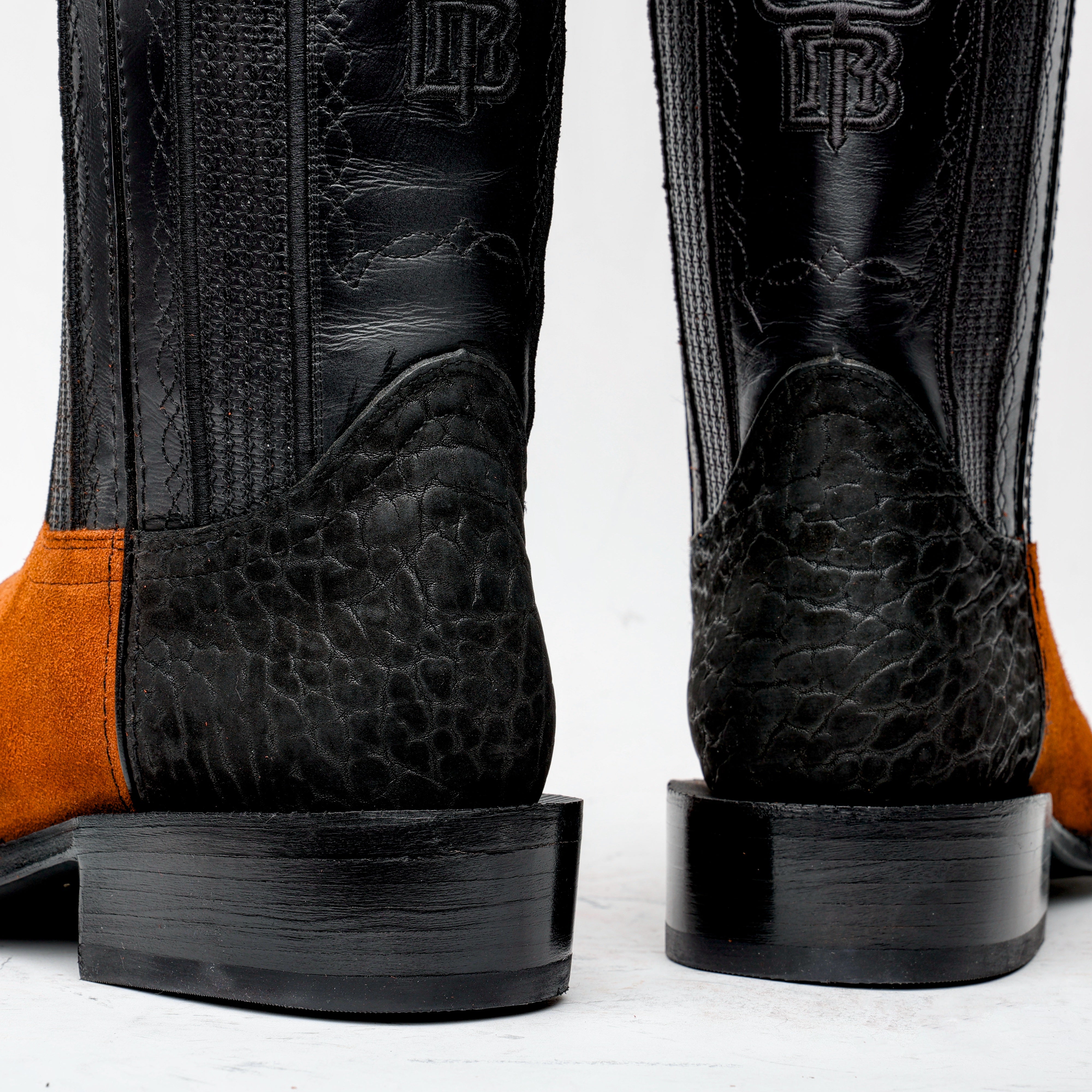 Cognac Rough-Out Boots - Square Toe