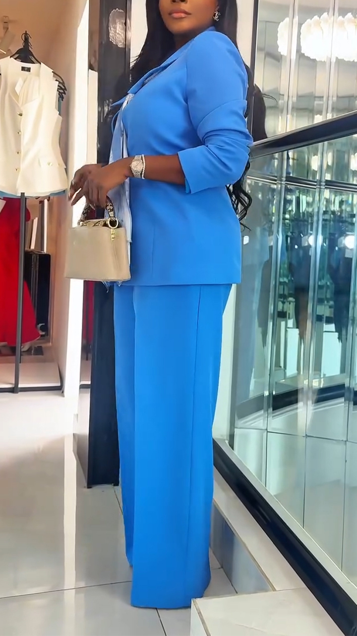 Womens Collar Jacket+ Pants Temperament Commuting Suit