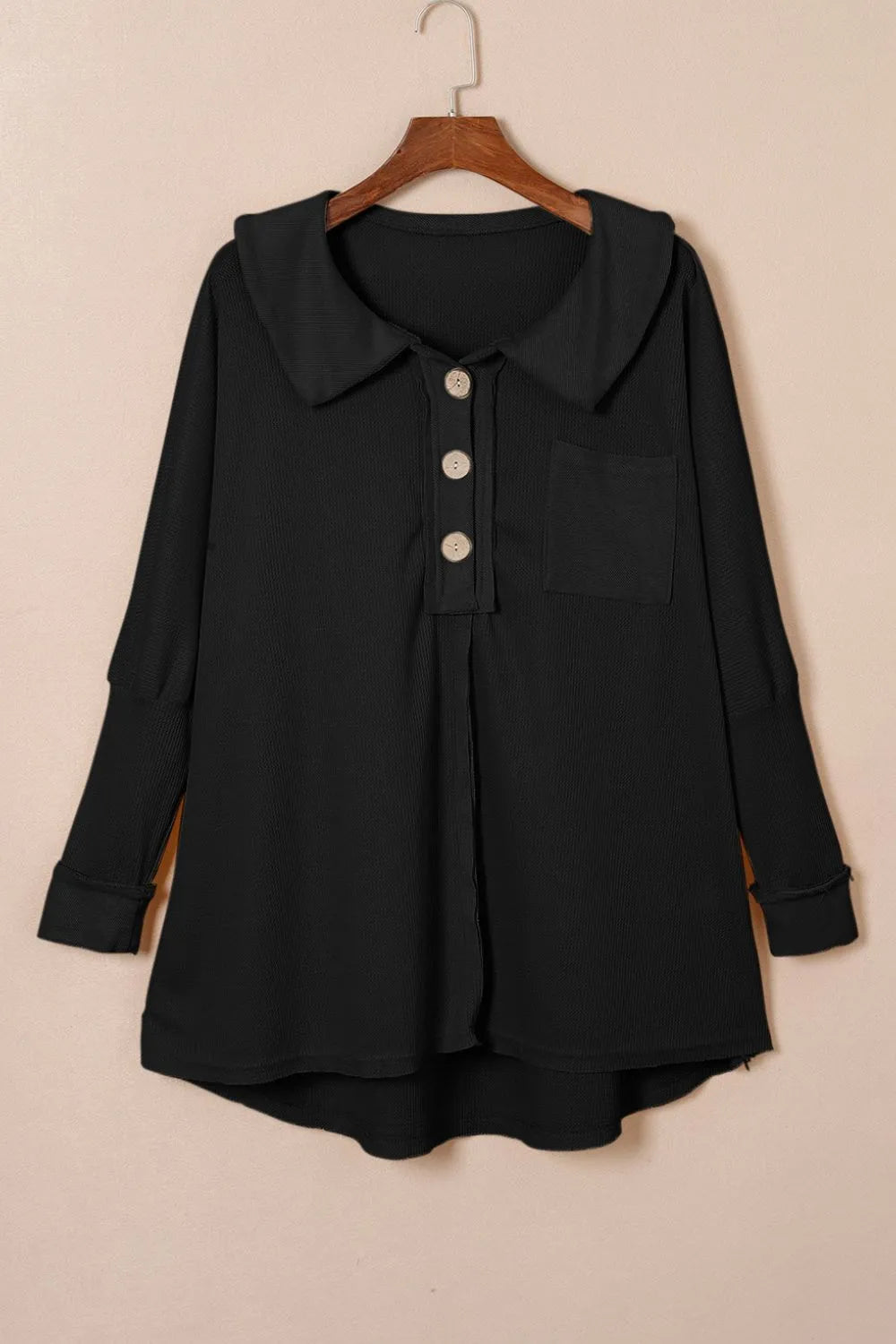 Waffle Knit Button Front Dress