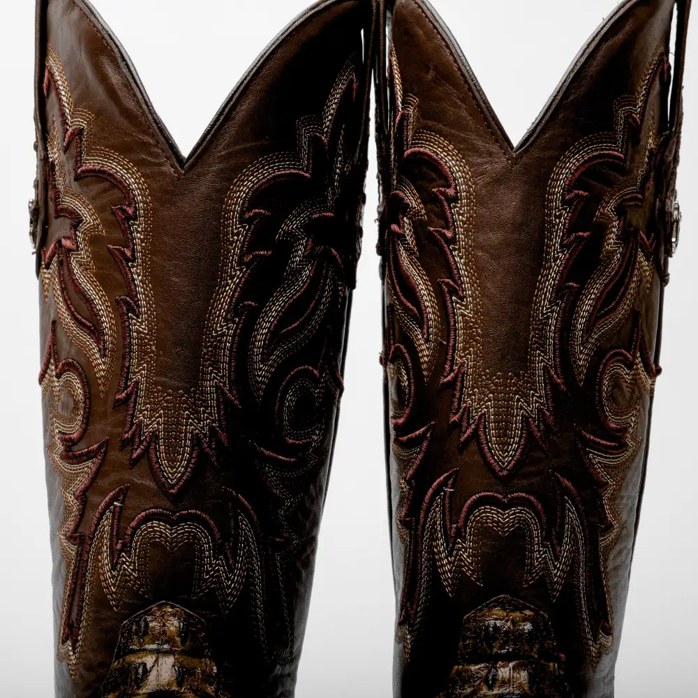 Orix Caiman Hornback Leather Boots - Square Toe