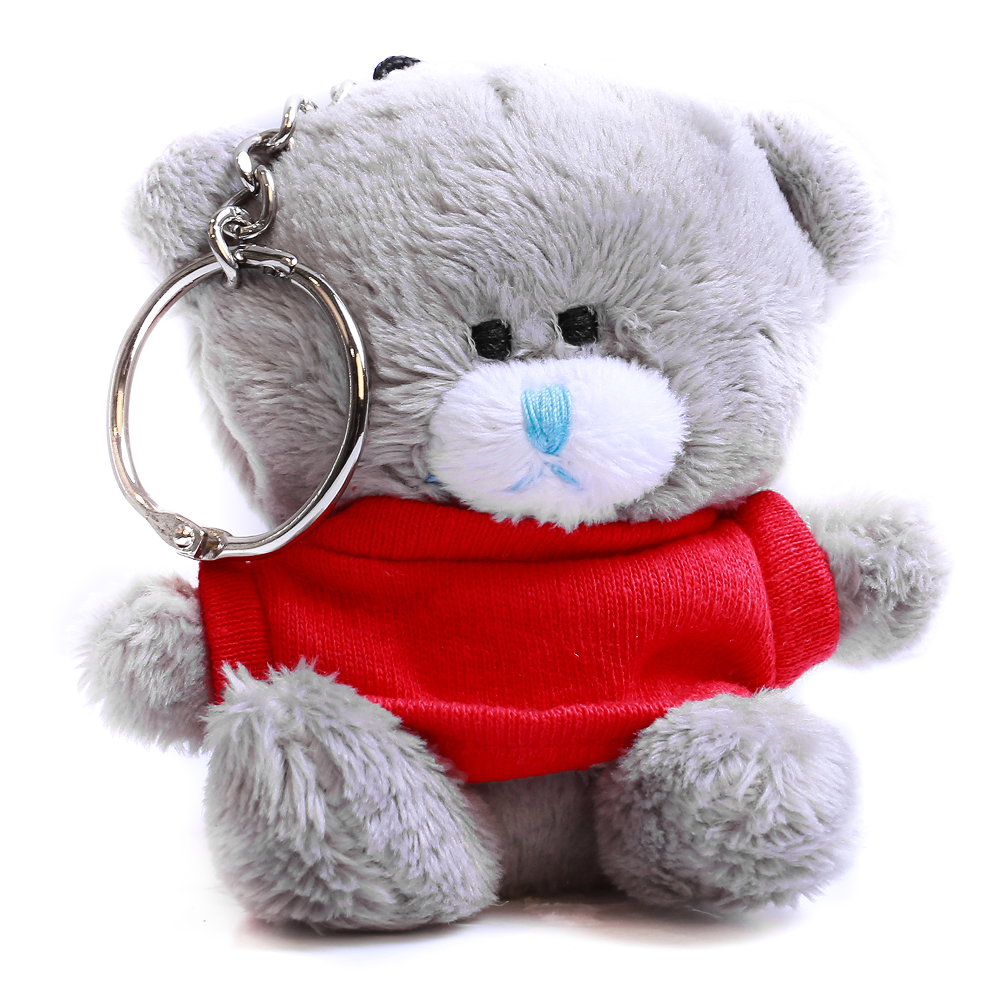 Grey Qbeba Bear keychain with Tee 4inch
