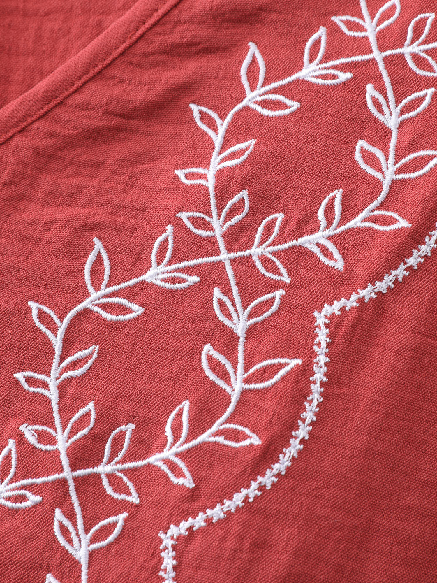 Floral Embroidery V-Neck Tiered Mini Dress