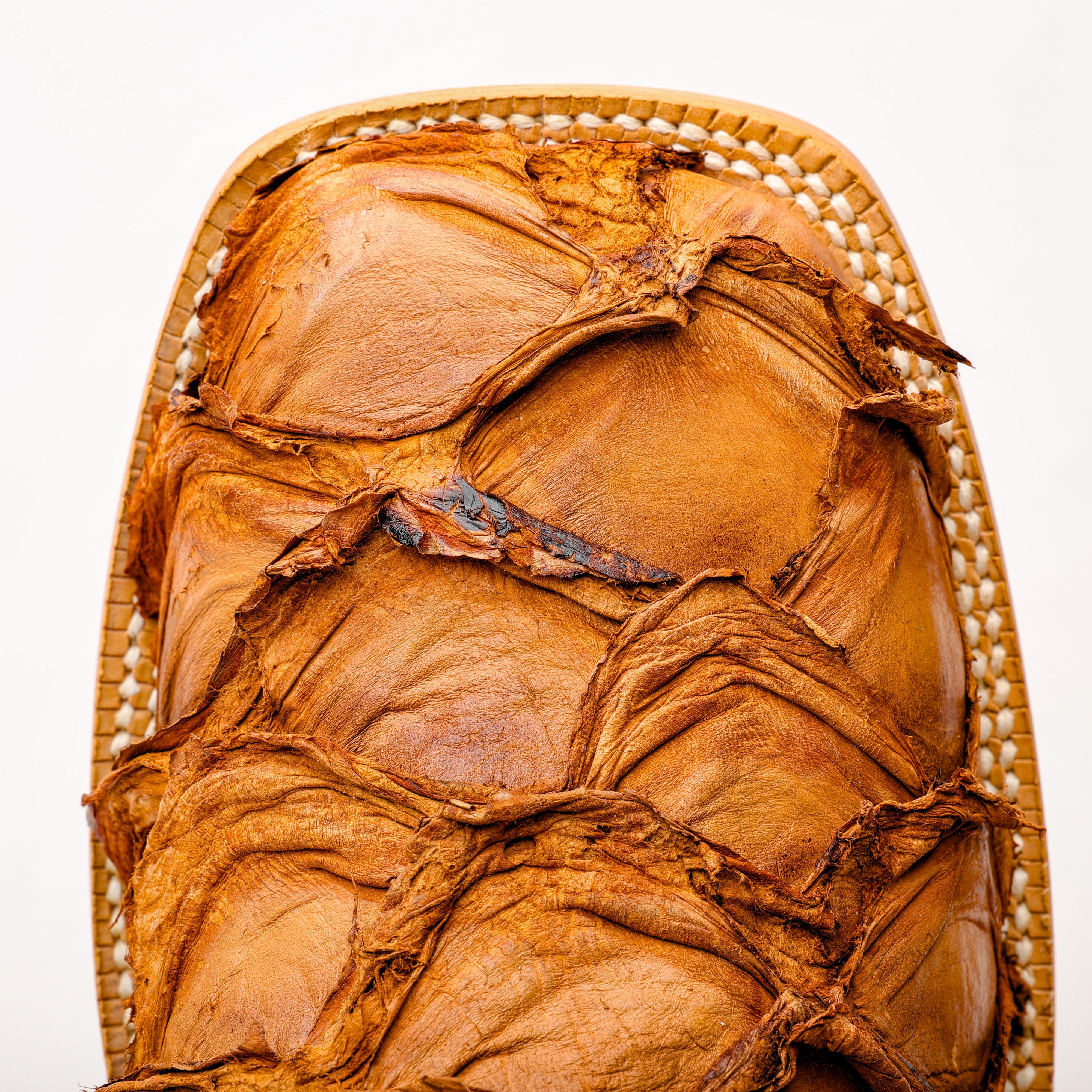 Matte Tan Genuine Pirarucu Boots - Square Toe