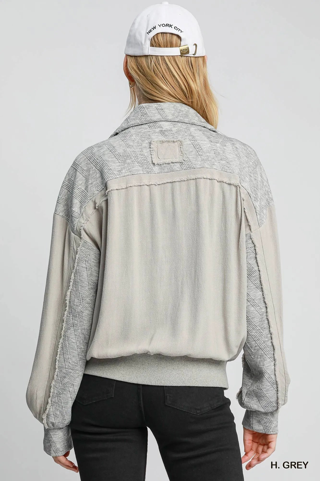 Two-Way Jacquard Zip-Up Jacket