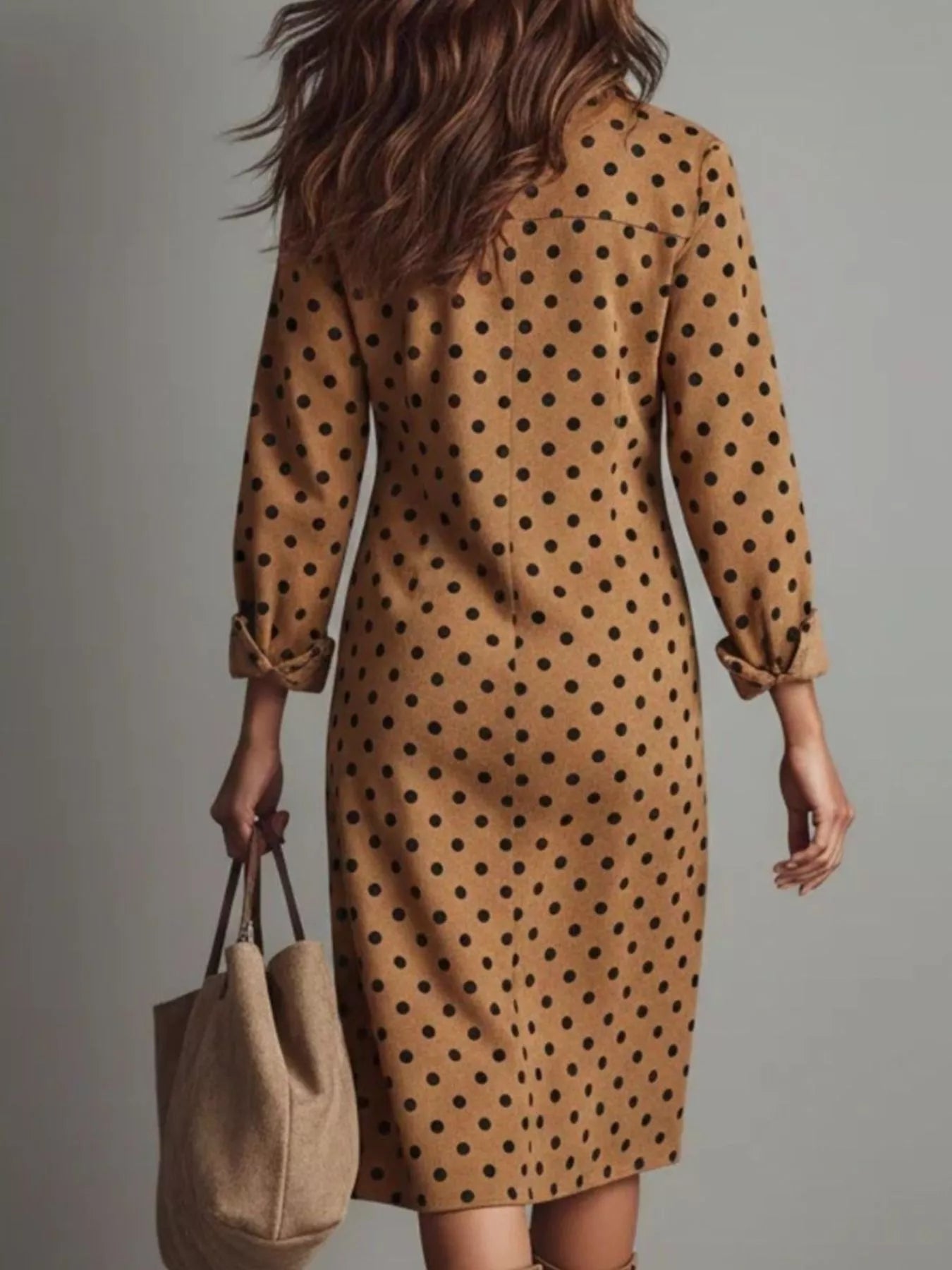 Polka Dot Button-Down Midi Dress