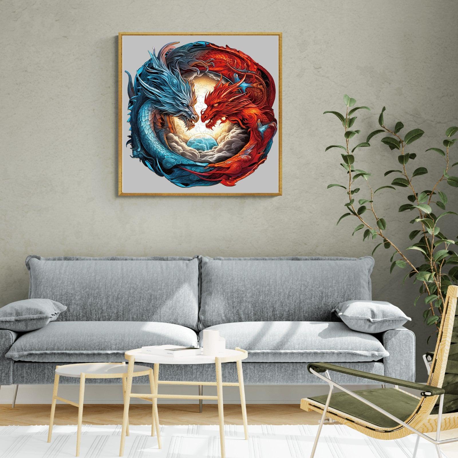 Yin-Yang Dragon Wooden Jigsaw Puzzle