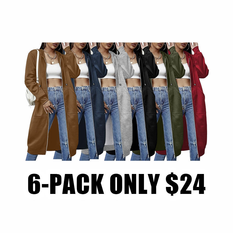 Women’s Long Fleece Hoodie Jacket