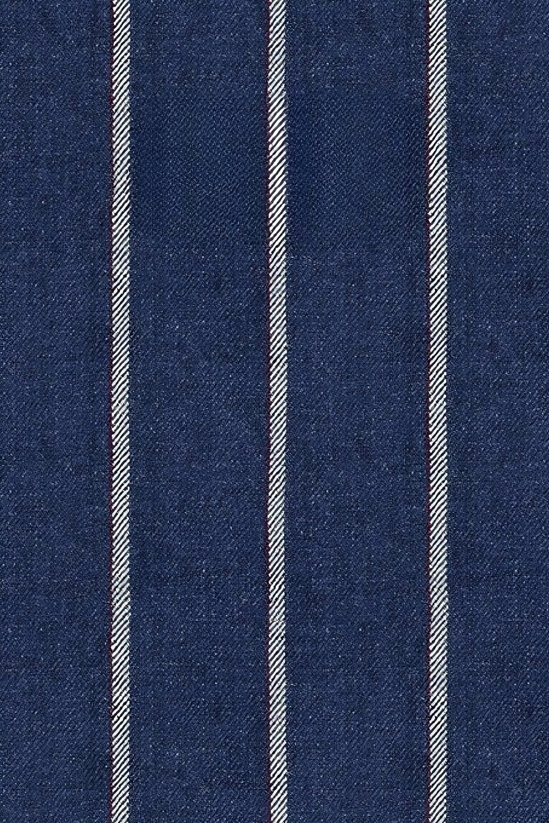 Men's Statement Formal Style Navy Blue Pinstripe Blazer