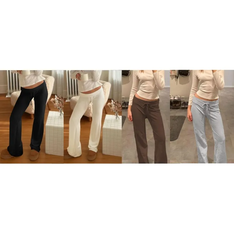 Women's Adjustable Drawstring Waist Straight Leg Pants (Just $3 Each!)