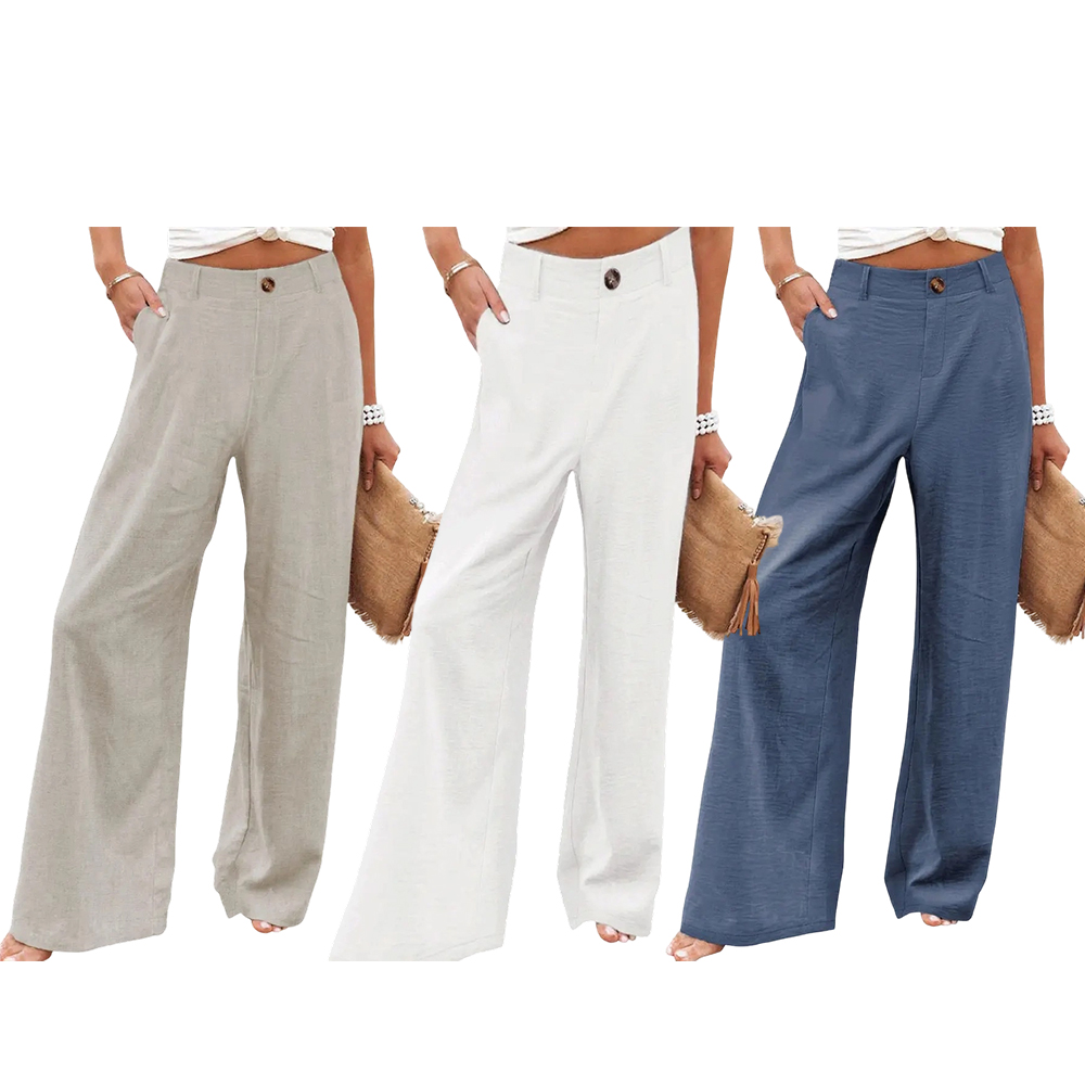 Women's Cotton Linen Pants | Summer 2026 Trendy High Waisted Wide Leg（TikTok Exclusive Offer）