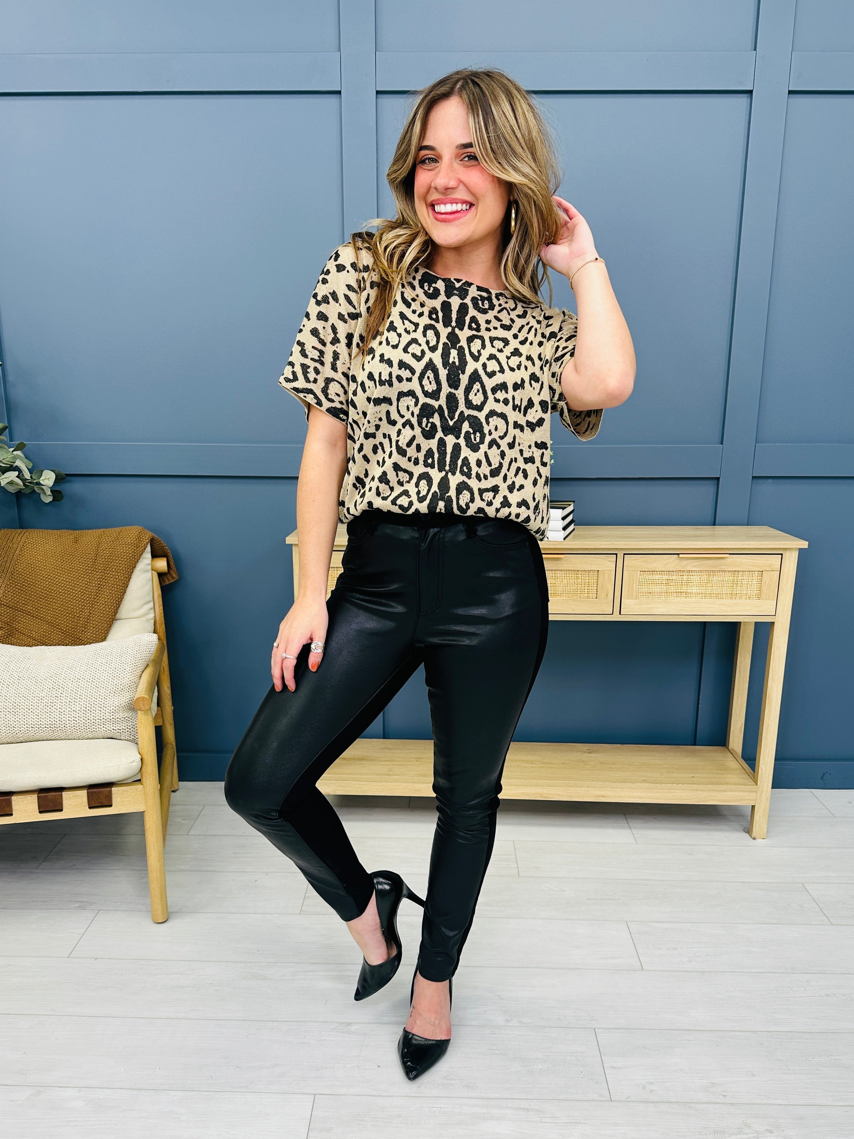 REG/CURVY Judy Blue Hot Stuff Stretchy Faux Leather Skinny Jeans