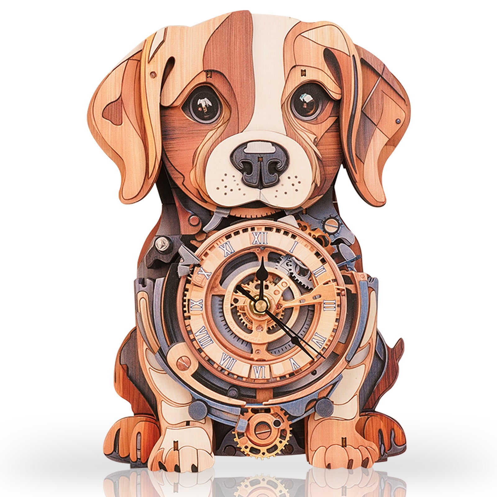 Cute Beagle â€“ DIY Wooden Clock , 3D Puzzle Craft Kit
