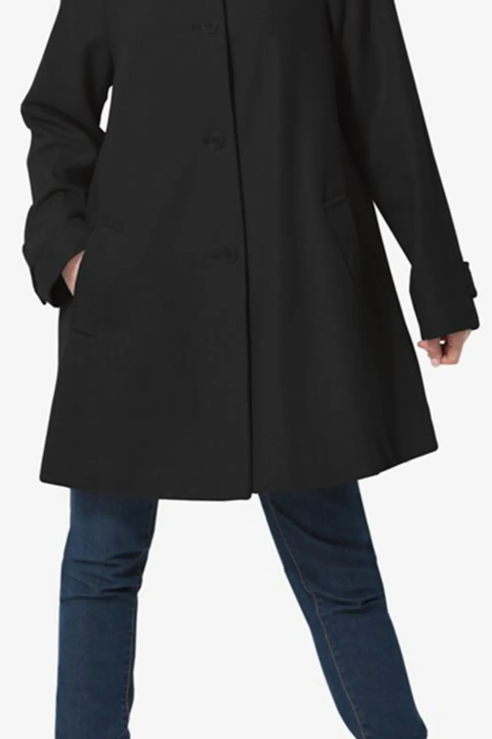 Wool-Blend Classic A-Line Coat