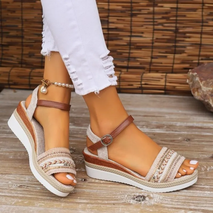 Open Toe Platform Wedge Sandals