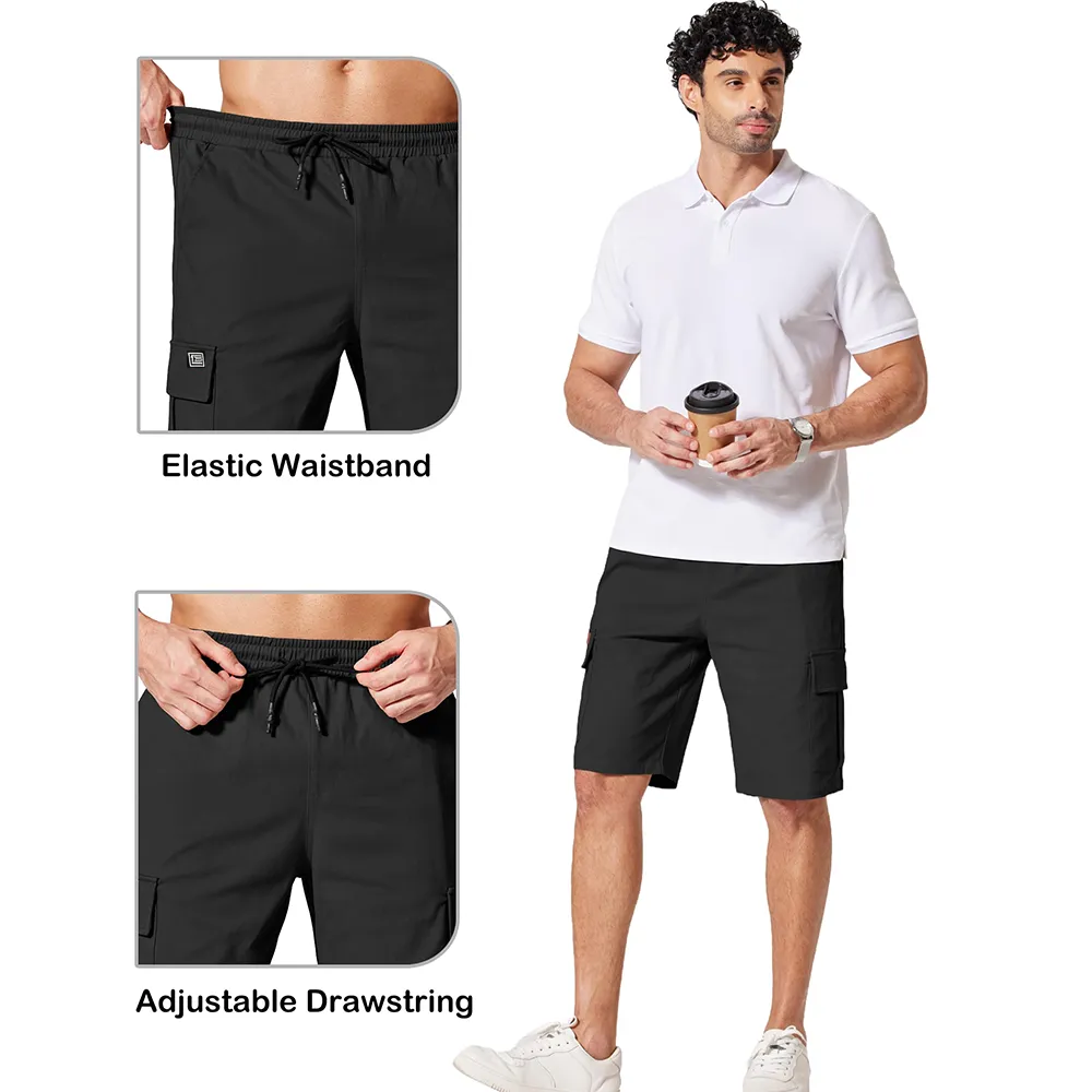 🔥8-PACK $24-Men's Pockets Drawstring Cargo Shorts
