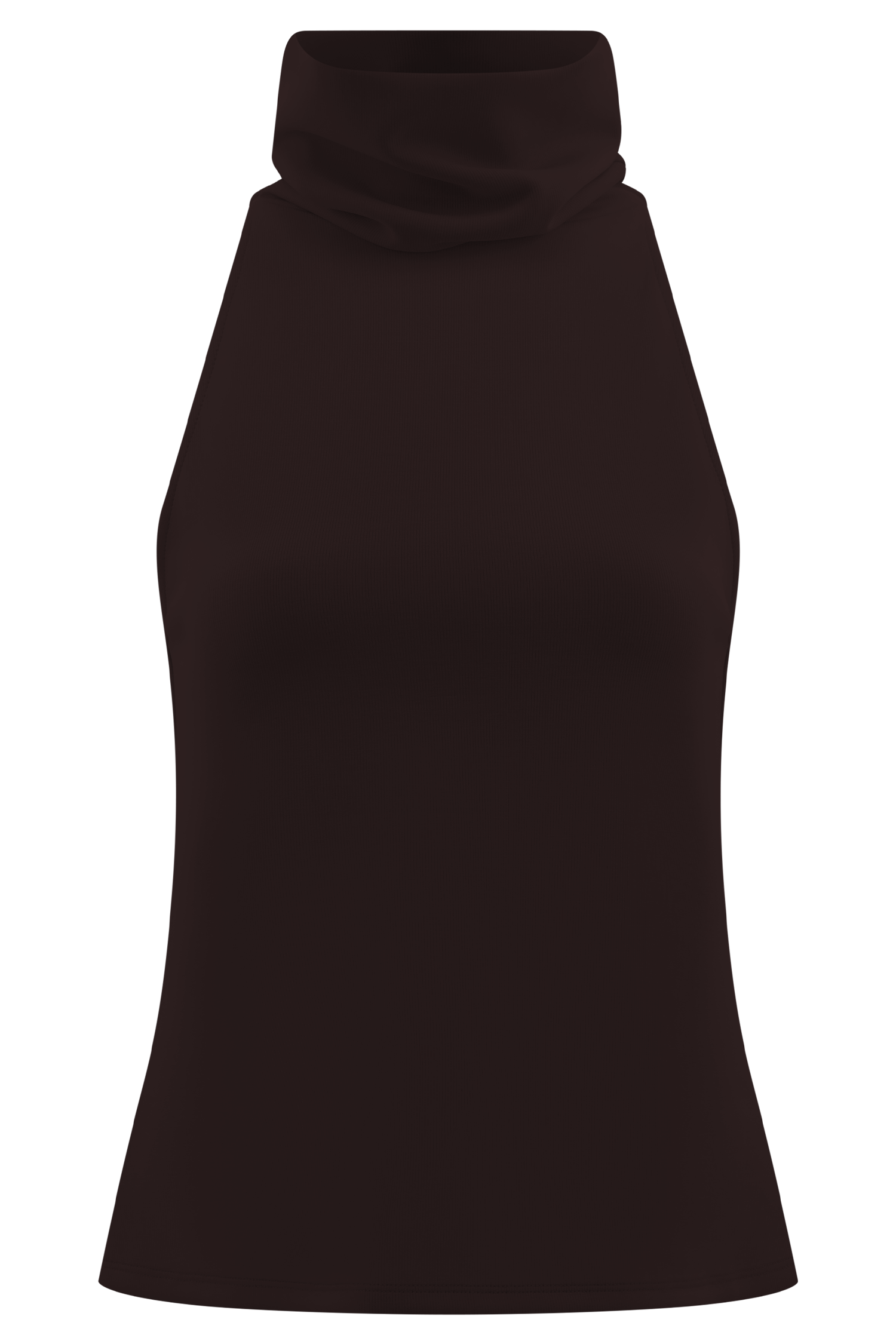 Chocolate High Neck Sleeveless Top
