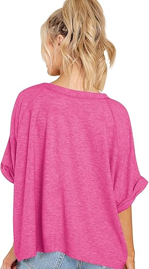 Womens Oversized Tshirts Casual Summer Tops Short Sleeve Loose Fit Tunic T Shirts