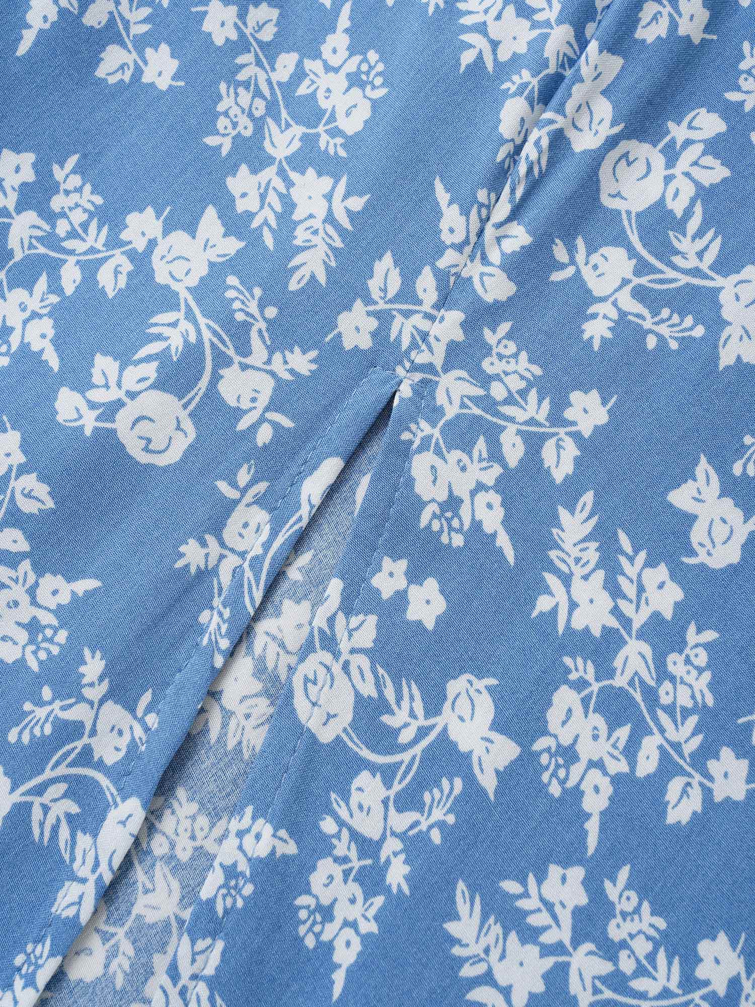 Bloom Dress - Flutter Sleeve Ditsy Floral Pocket Split Maxi Dress