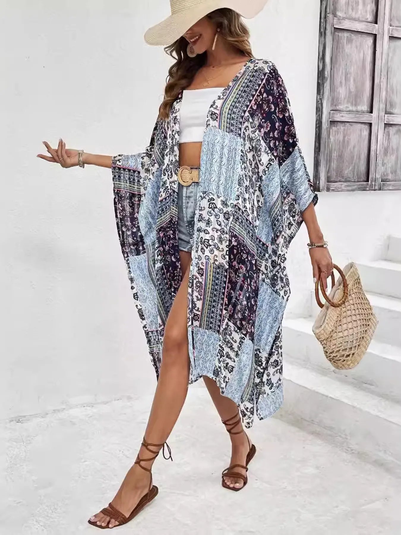 Printed Open Front Cover-Up