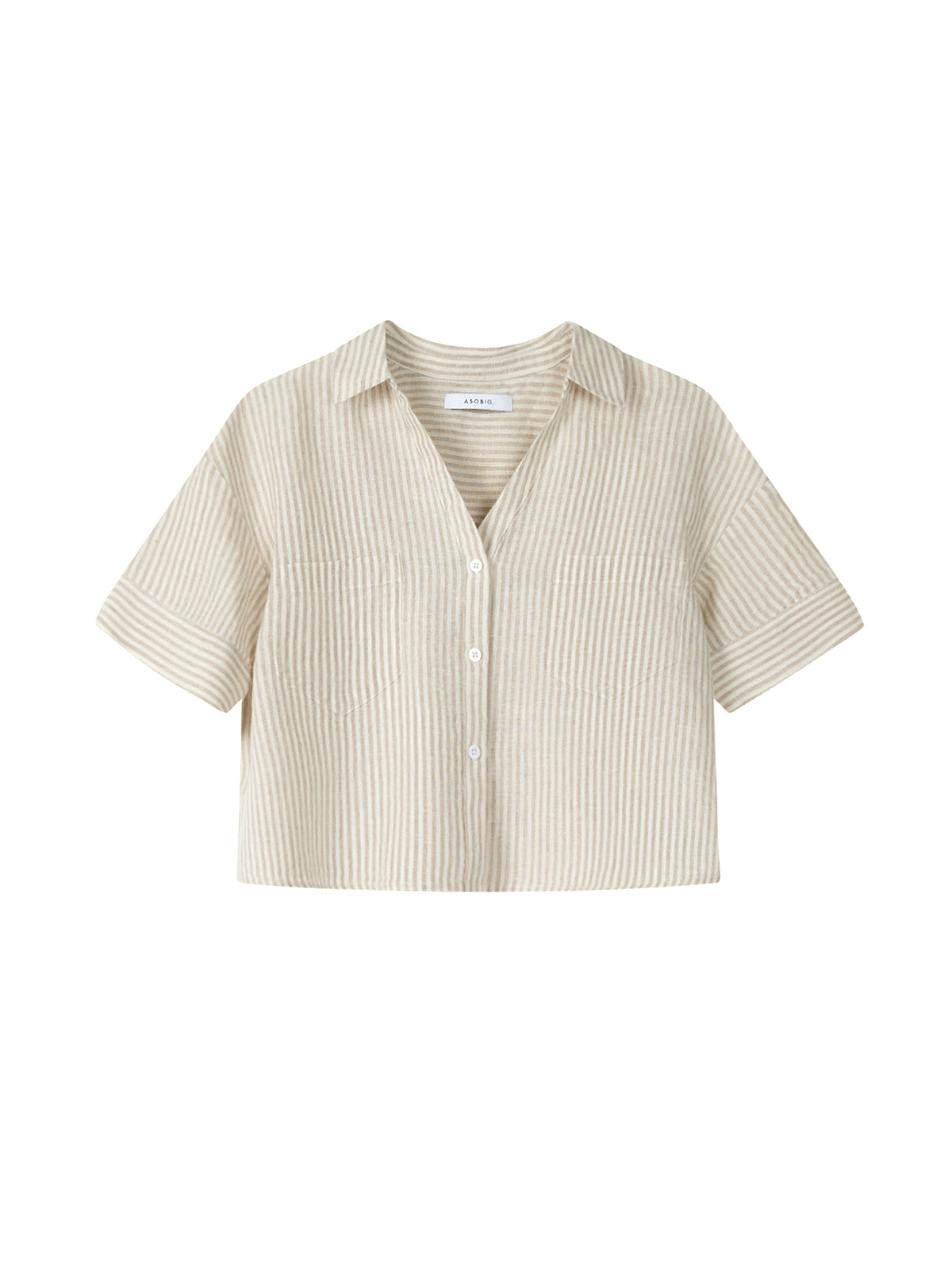 ASOBIO 100% Linen Cropped Shirt