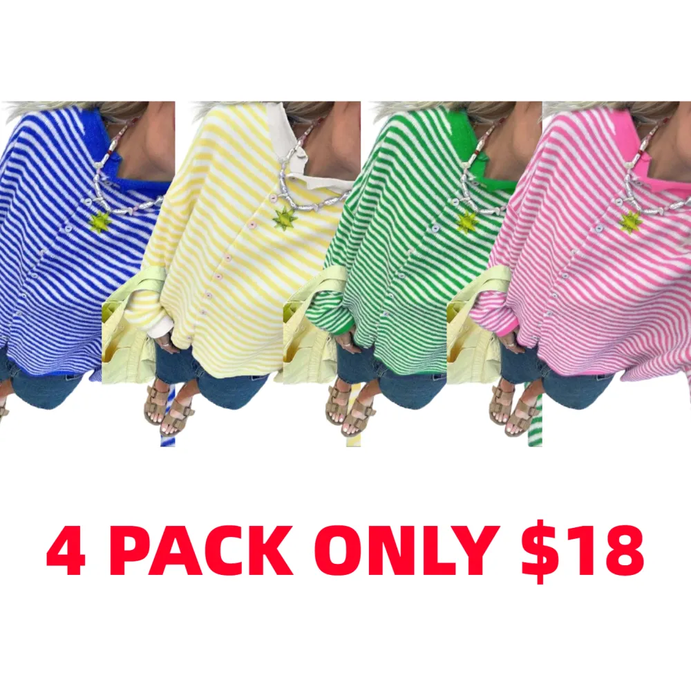 Women's Striped Sweater Cardigan