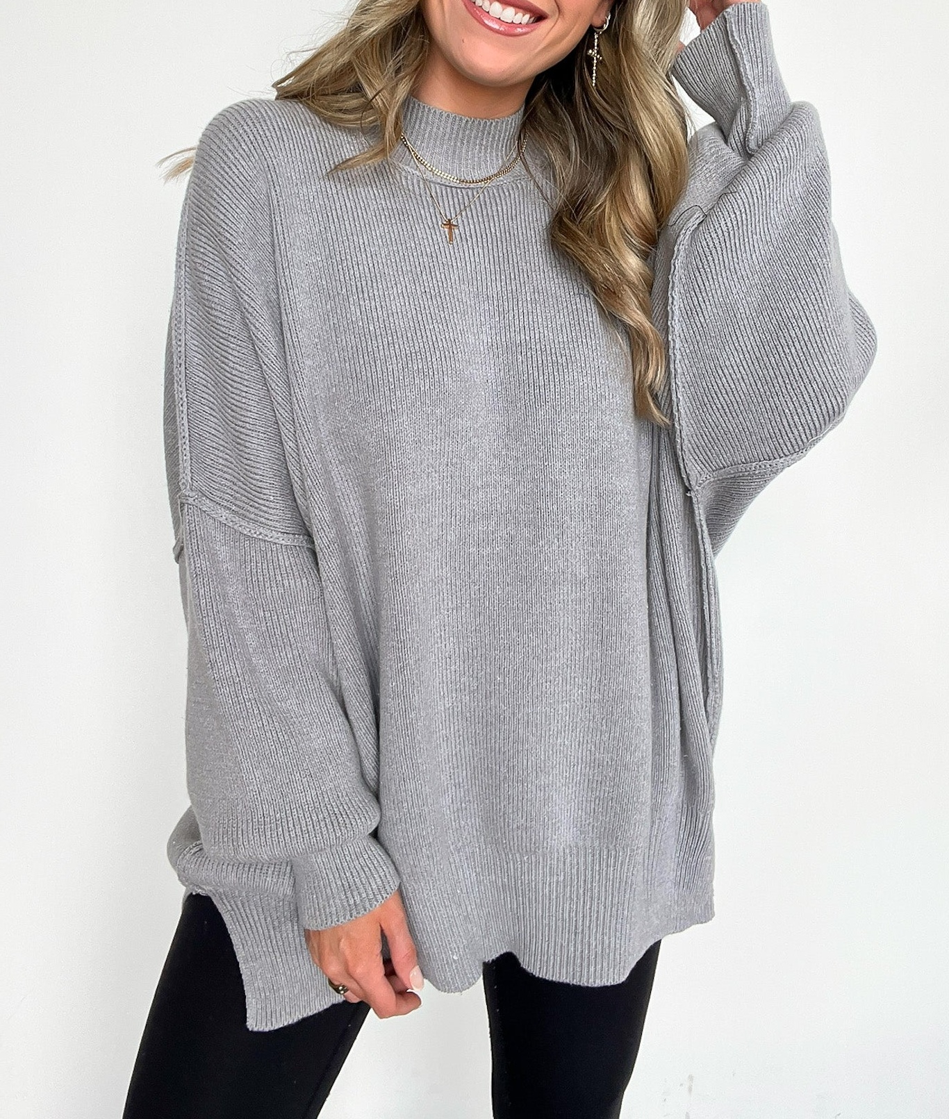 Simple Street Side Slit Oversized Sweater - BACK IN STOCK