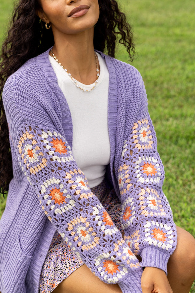 Posie Crochet Purple Sweater
