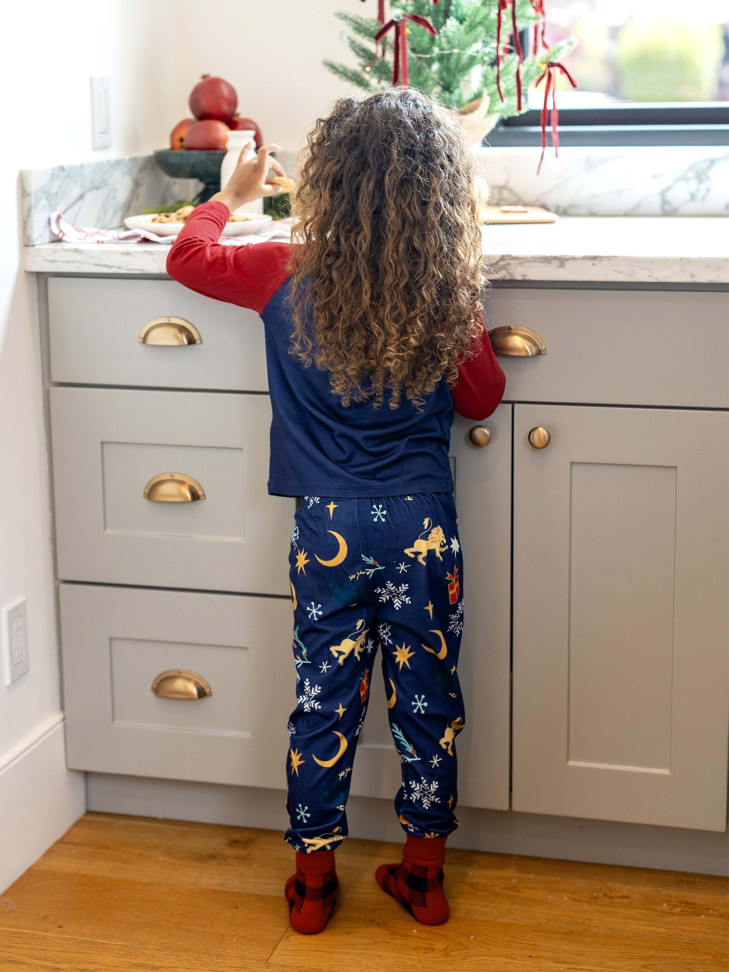 Christmas Family Matching Hogwarts Print Pajamas Sets with Christmas Socks