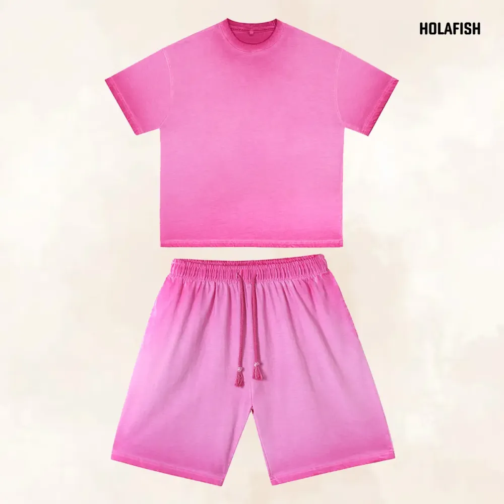 Vintage Washed Cotton T-Shirt & Shorts Set