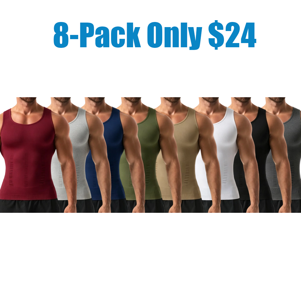 Menswear Compression Shirt Tummy Control Workout Tank Tops Shapewear Body Shaper Breathable Elastic Lightweight Soft Stretchy Shirt Suits Fabric Clothes Athletic Activewear