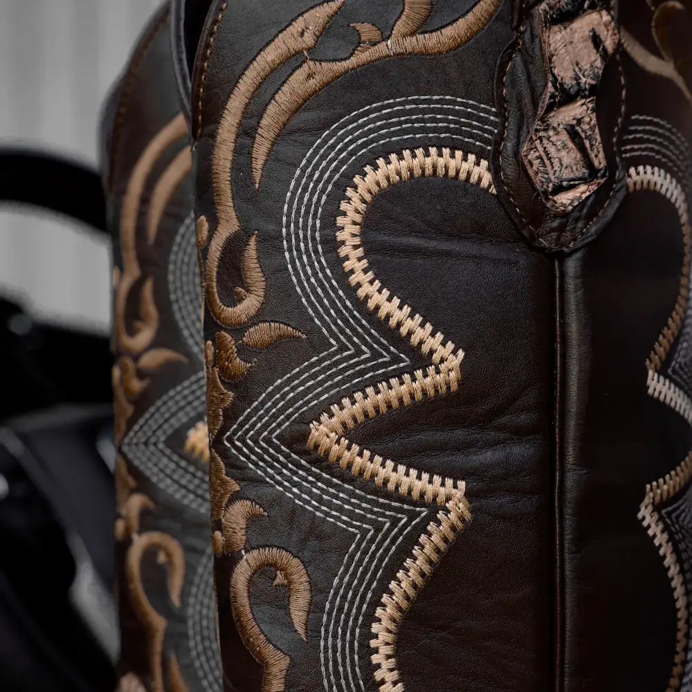 Orix Caiman Neck Leather Boots- Square Toe