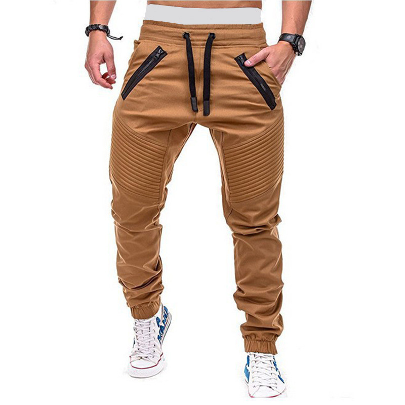 Men'S Solid Color Pocket Casual Knitted Pants