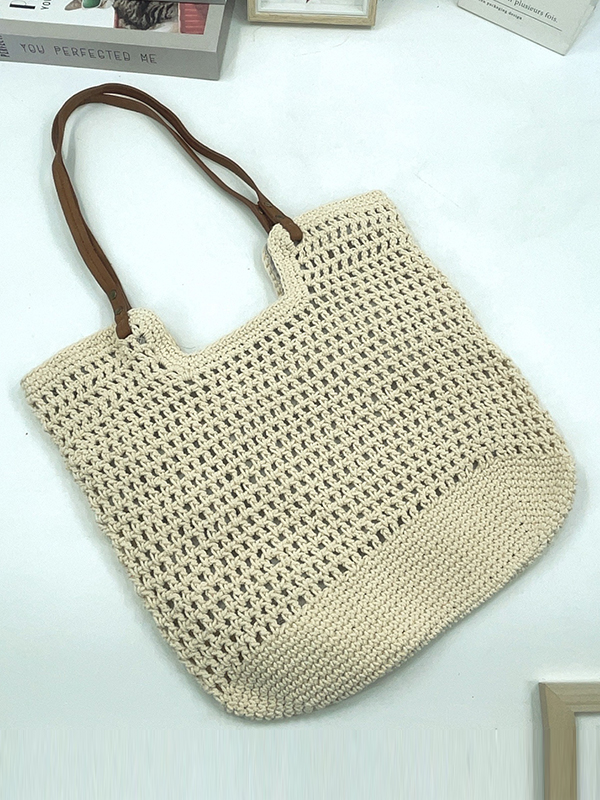 Split-Joint Woven Zipper Handbags Bags
