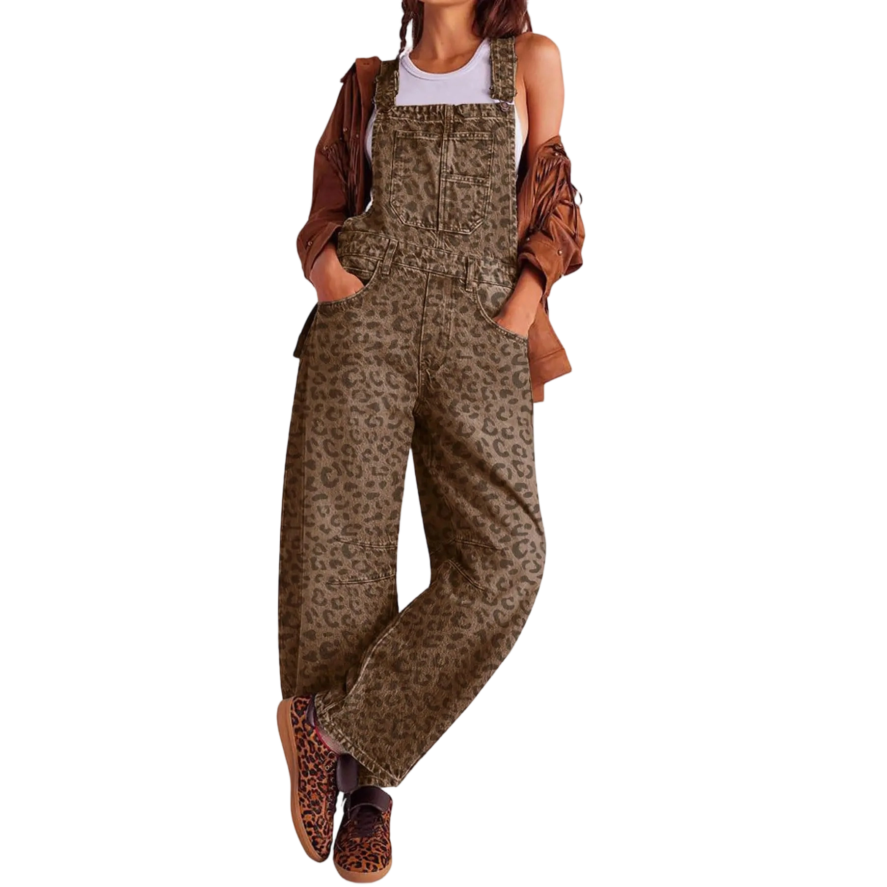 Women's Y2K Wide-Leg Denim Overalls