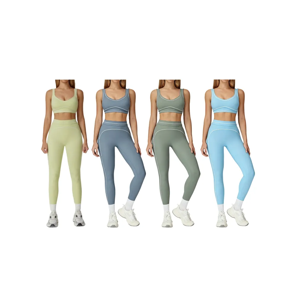 Women’s 2-Piece Sports Set – Color-Block Yoga Outfit