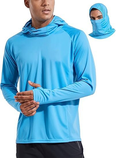 Men's UPF 50+ Sun Hoodie with Face Mask & Neck Gaiter
