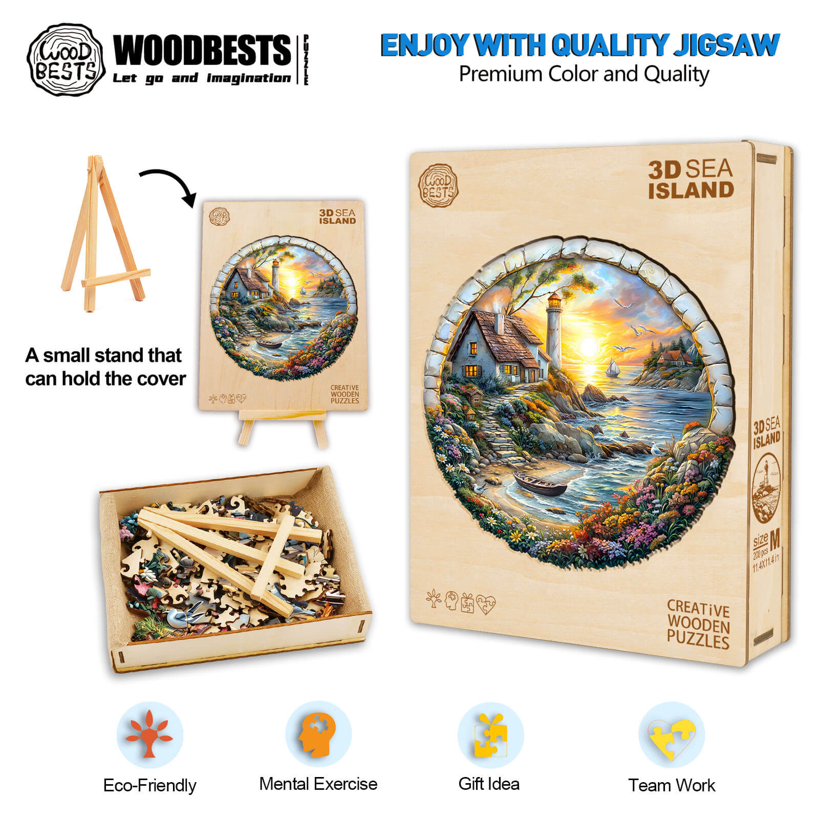 3D Sea island Wooden Jigsaw Puzzle